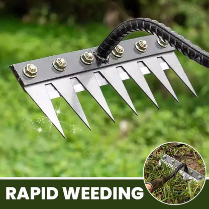 5/6/7/8 Teeth Iron Gardening Hoe Weeding Rake Farm Tool Grasping Raking Loosening Soil Nail Rake Tool Artifact Harrow Farm Tool