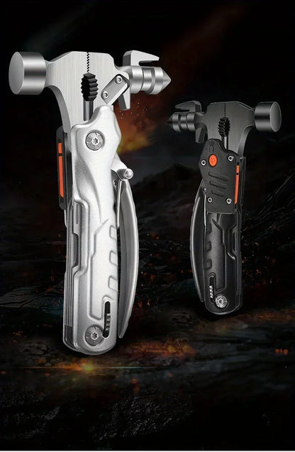 The outdoor multifunctional tool hammer has a flashlight function and is highly powerful.